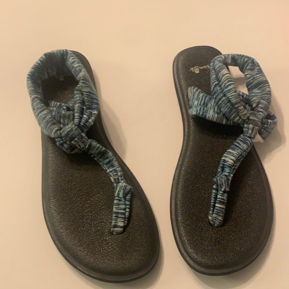 Sanuk Blue Yoga Sling Mat Sandals Ella Space Dye Size 10
